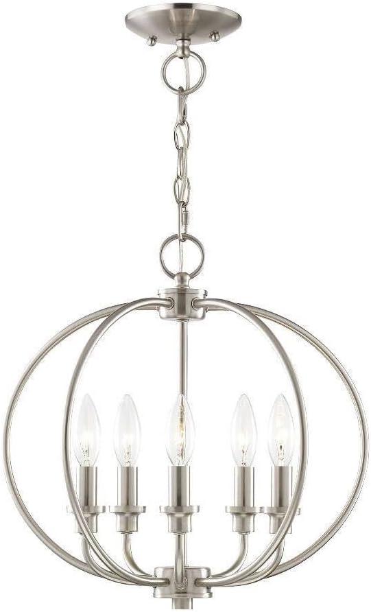 Livex Lighting Milania 5 - Light Chandelier in  Brushed Nickel