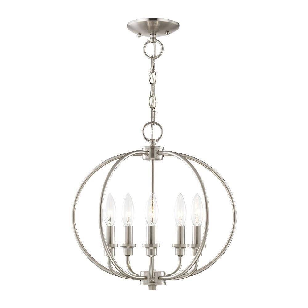 Livex Lighting Milania 5 - Light Chandelier in  Brushed Nickel