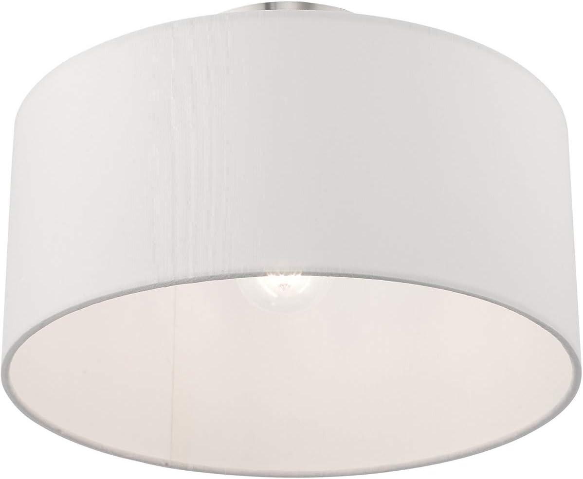 Livex Lighting Meridian 1 - Light Semi-Flush Mount in  Brushed Nickel