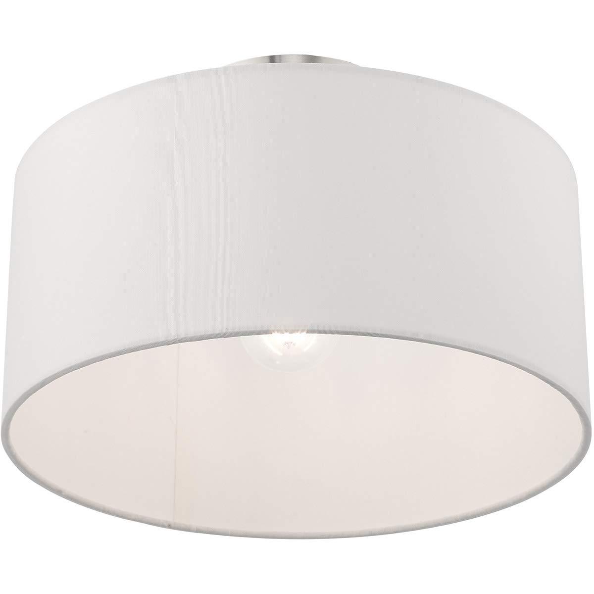 Livex Lighting Meridian 1 - Light Semi-Flush Mount in  Brushed Nickel