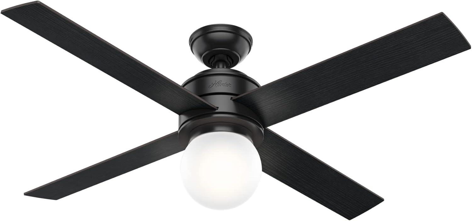 52" Hepburn 4 - Blade Standard Ceiling Fan with Wall Control and Light Kit Included