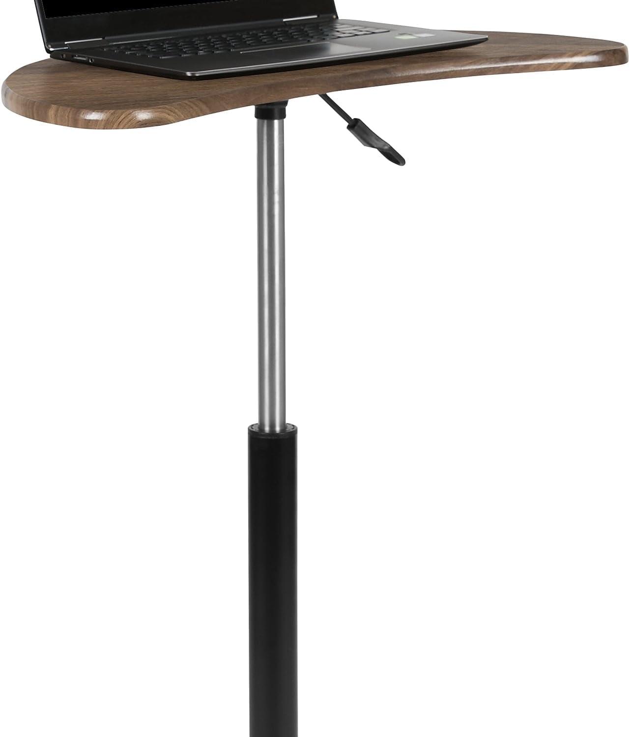 Flash Furniture Rustic Walnut Sit to Stand Mobile Laptop Computer Desk