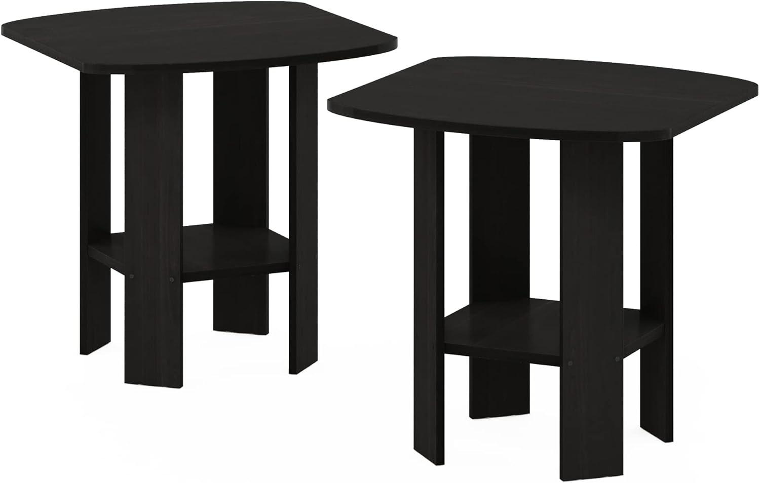 Furinno Simple Design End Table, 2-Pack, Espresso