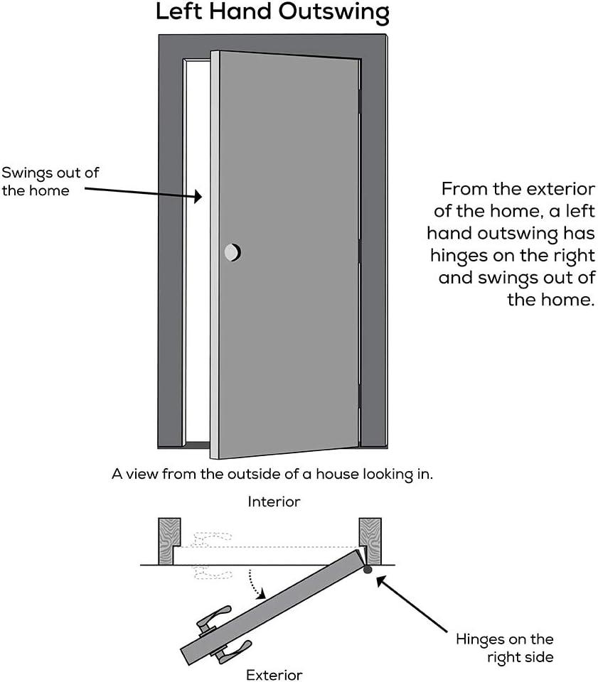 White 36'' x 80'' Fiberglass 6-Panel Front Door