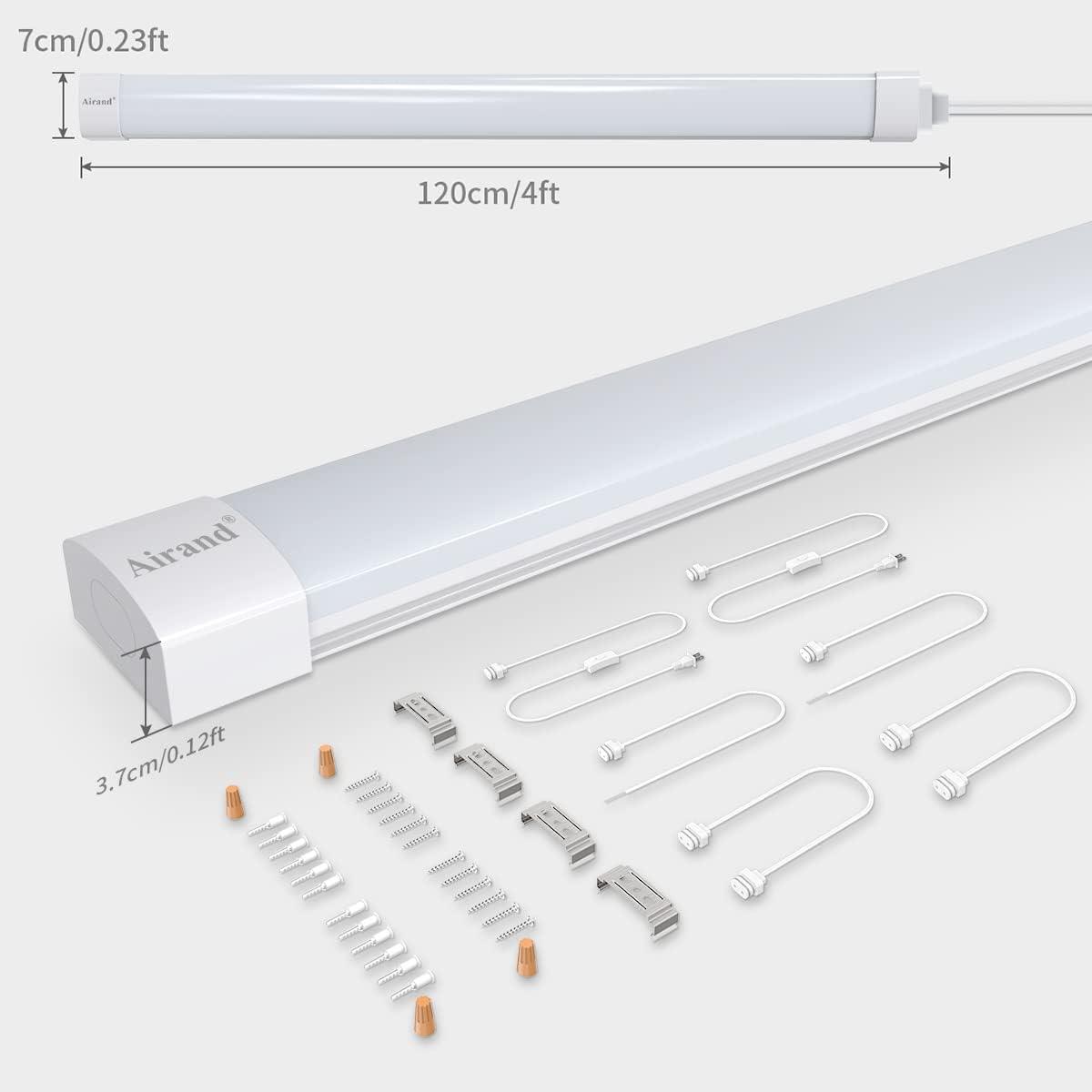 4FT White LED Ceiling Strip Light for Storage and Office