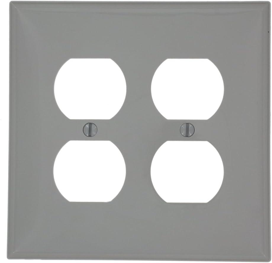 Gray Thermoplastic Nylon 2-Gang Duplex Receptacle Wall Plate