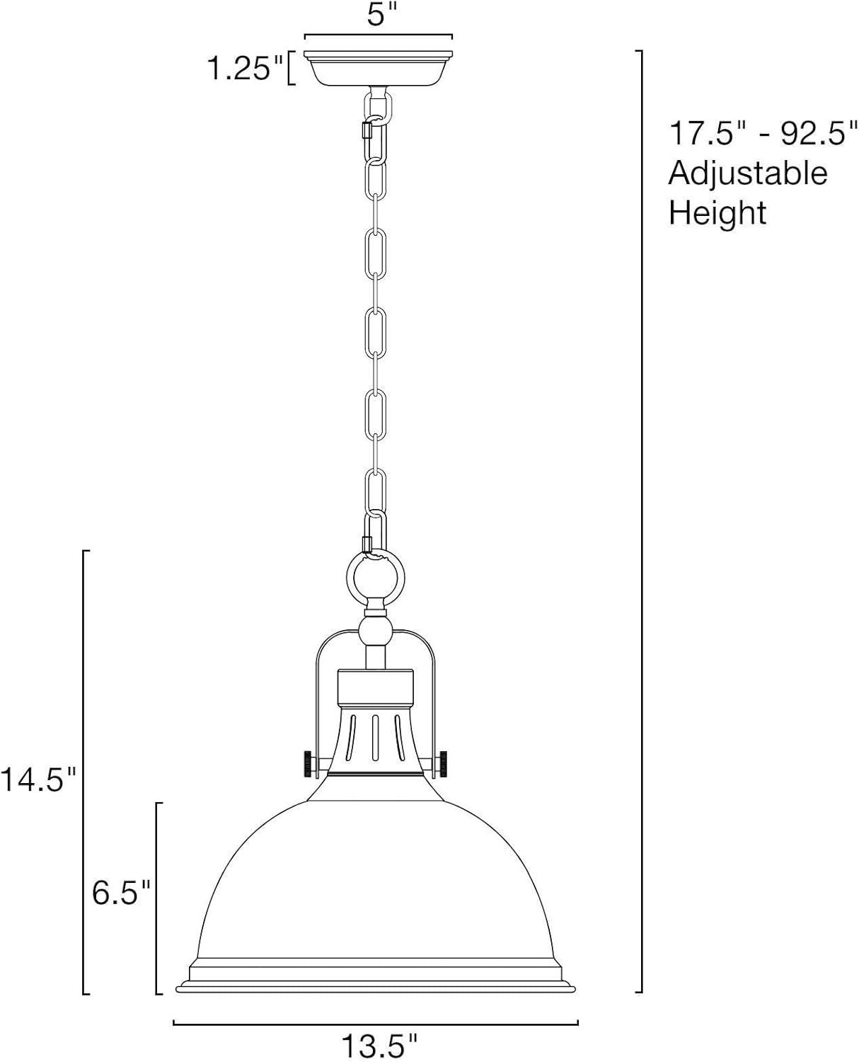 Kira Home Belle 14" Modern Industrial Pendant Light, Adjustable Hanging Height, Oil Rubbed Bronze Finish
