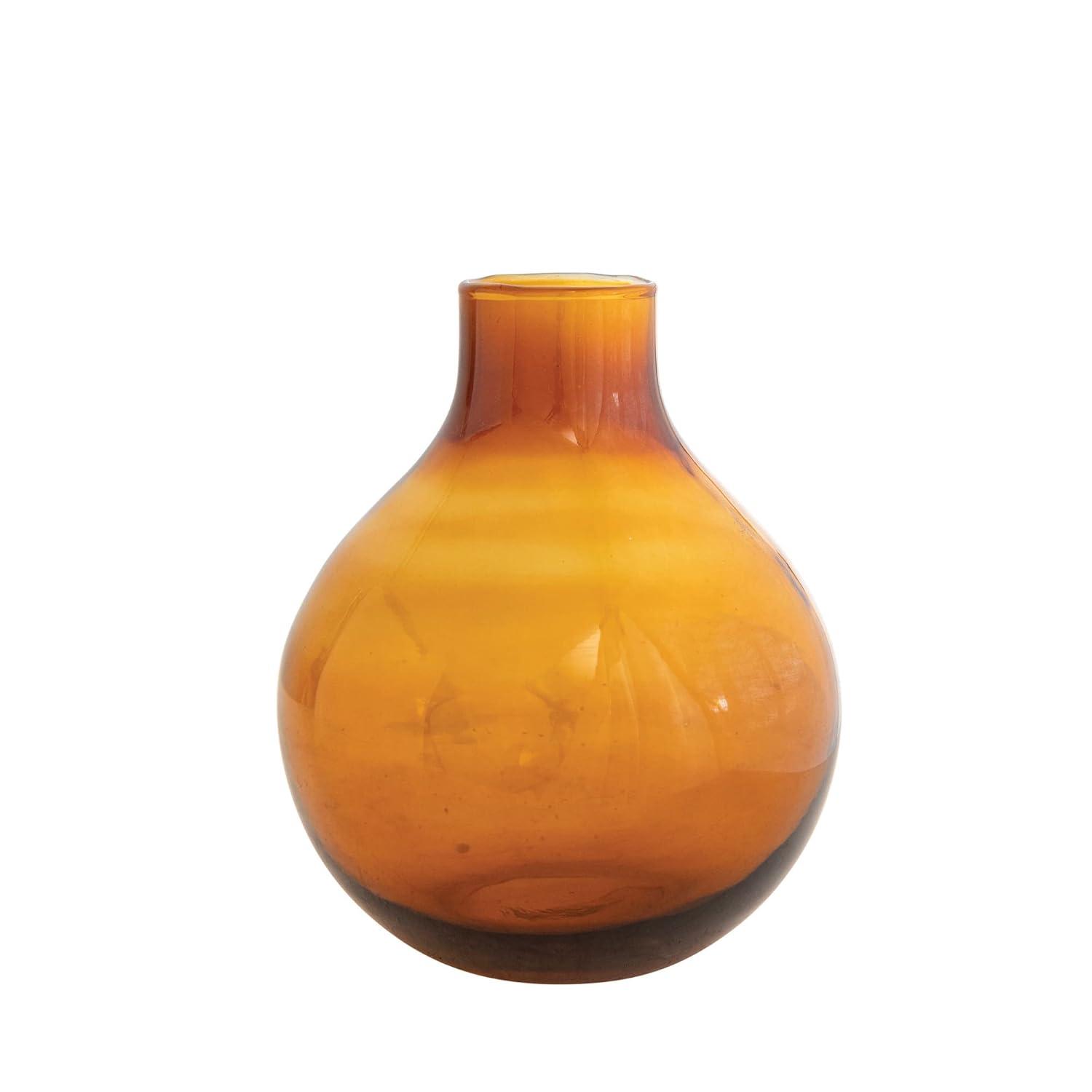 Contemporary Bold Hue Spherical Glass Vase 6.5"