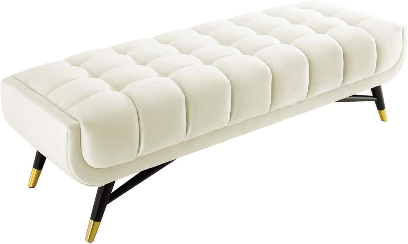 Modway EEI-4241 Adept 60" Performance Velvet Bench in Ivory, 60 Inches