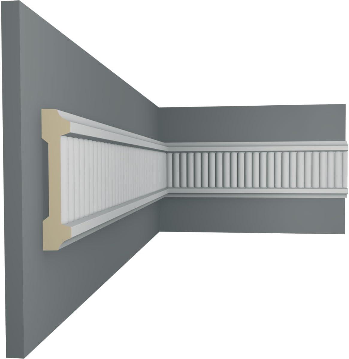 Ekena Millwork 3"H x 5/8"P x 94 1/2"L, (3/8" Repeat), Nevio Chair Rail (Set of 8)