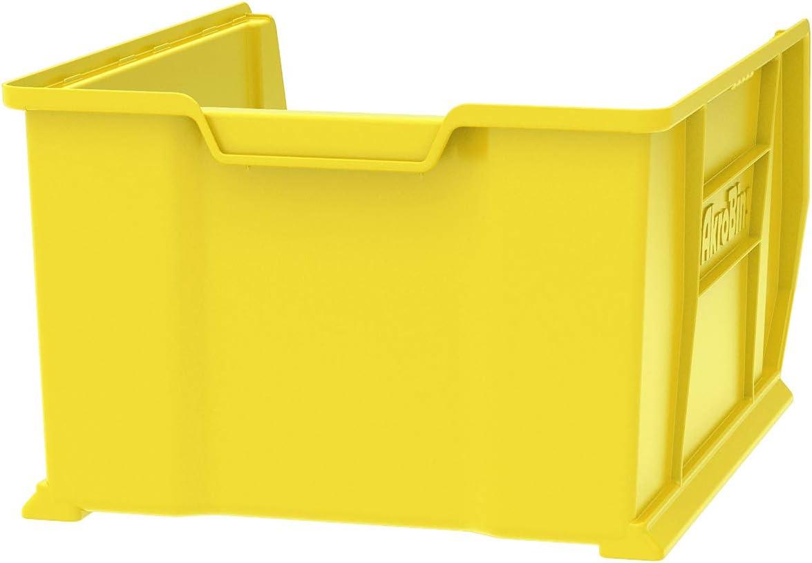 Yellow Heavy-Duty Plastic Stackable Storage Bin