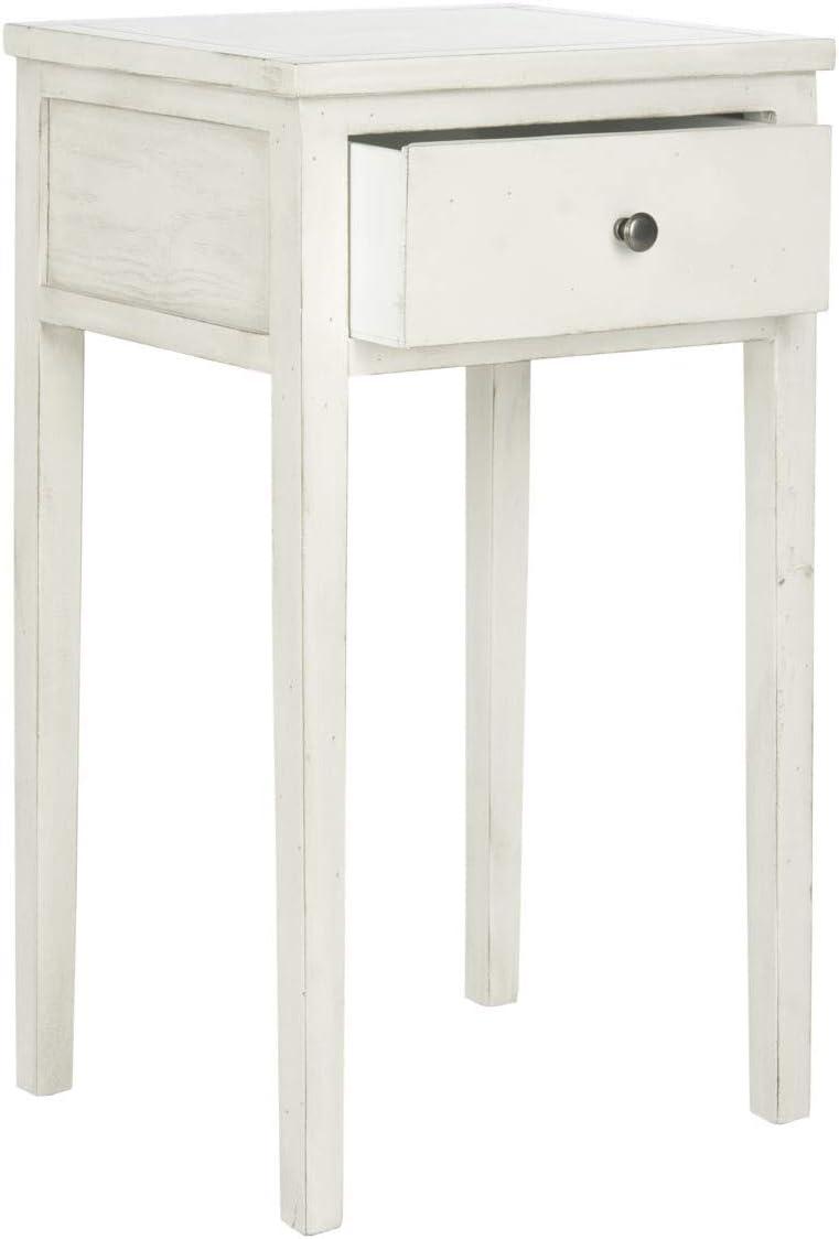 SAFAVIEH Abel Nightstand With Storage Drawer White Birch