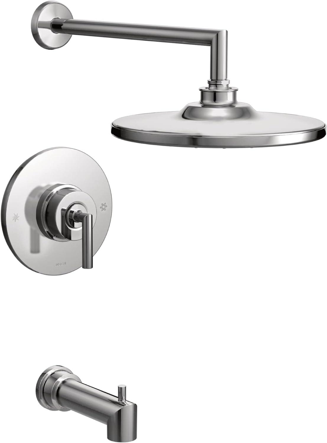 Moen Arris Posi-Temp Tub and Shower Trim Kit with 10-Inch Eco-Performance Rain Shower