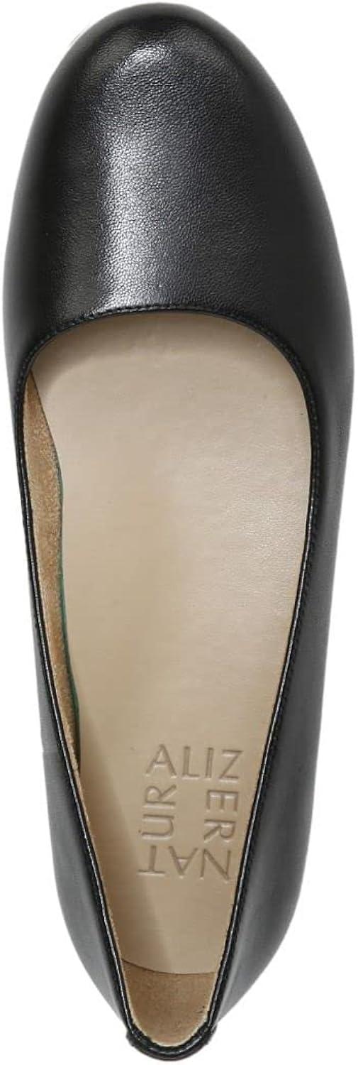 Maxwell 7.5 Black Leather Ballet Flat with Advanced Cushioning