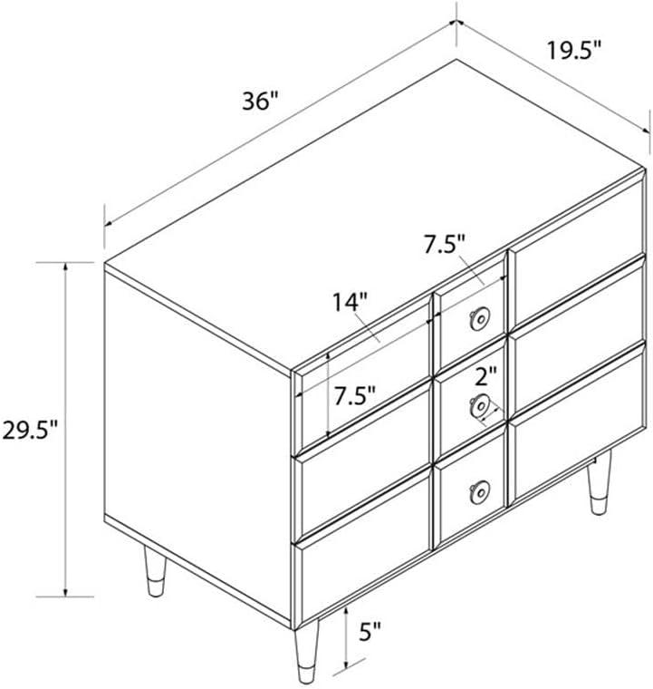 White 3-Drawer Dresser with Gold Hardware and Safety Strap