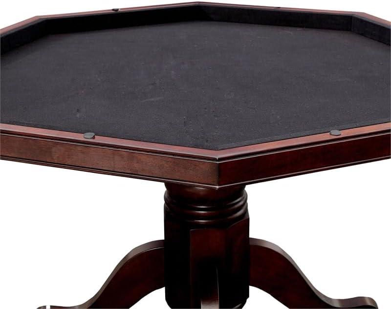 Furniture of America Deaton Traditional Wood Octagon Gaming Table in Cherry