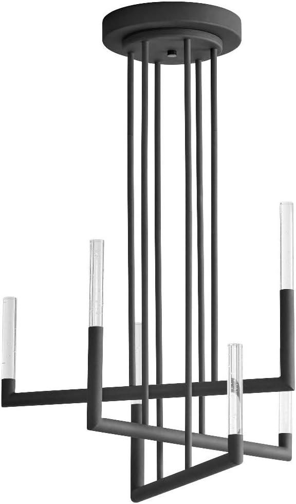 33 Inch 192W 6 Led Chandelier-Satin Nickel/White Oak Finish Oxygen Lighting 3-24-5224