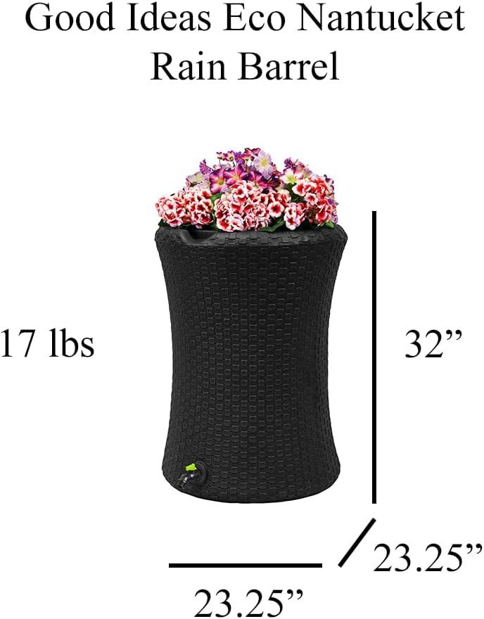 Good Ideas Good Ideas 50 Gallons Plastic Drainable Planter Rain Barrel