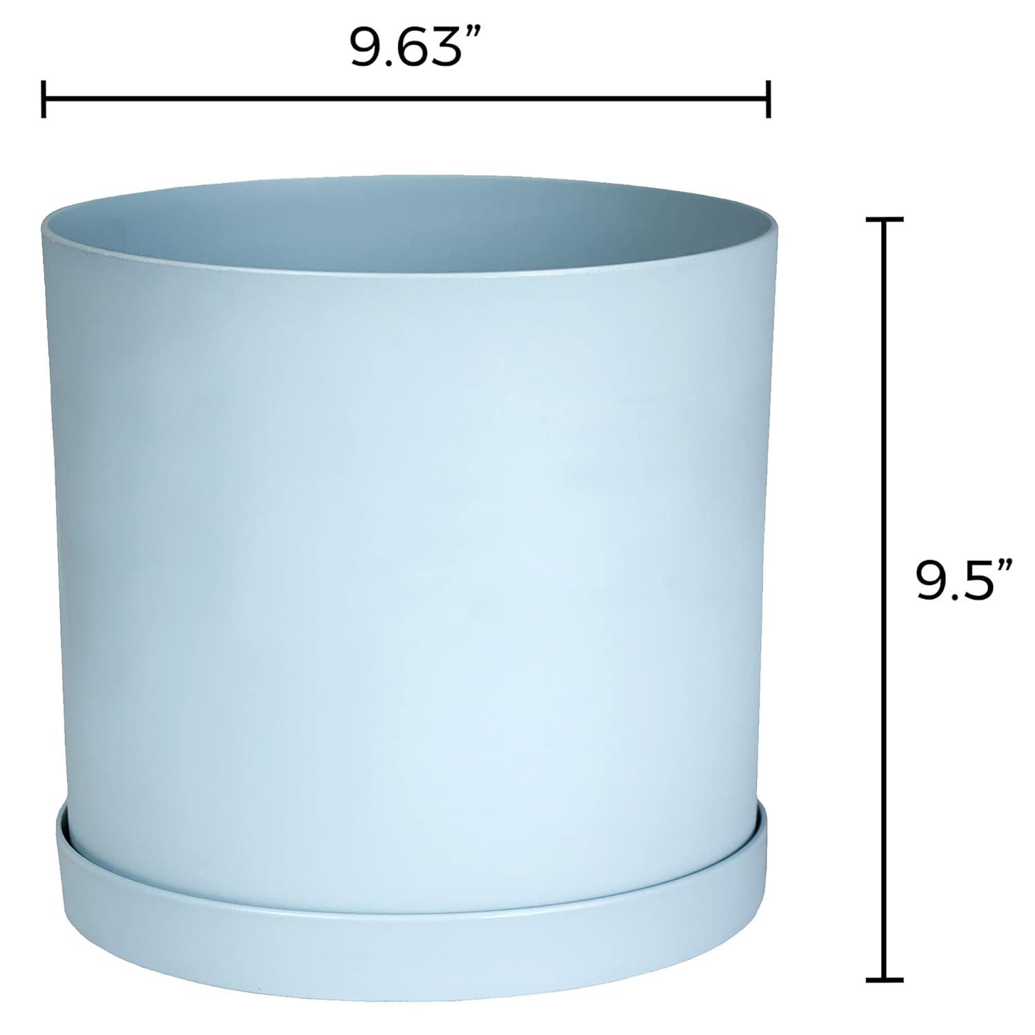 Bloem Mathers 9.625 in. H X 18 in. D Resin Planter Misty Blue
