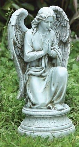 17.75" Stone Finish Praying Angel Garden Statue