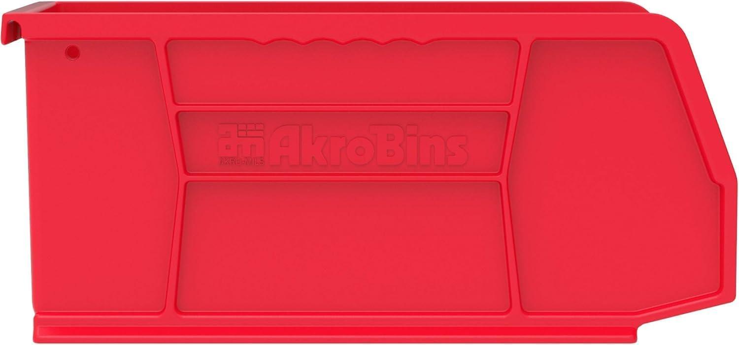 Akro-Mils Stackable Storage Bins, AkroBins Stacking Organizer, 11"x5"x5", Red, 12-Pack
