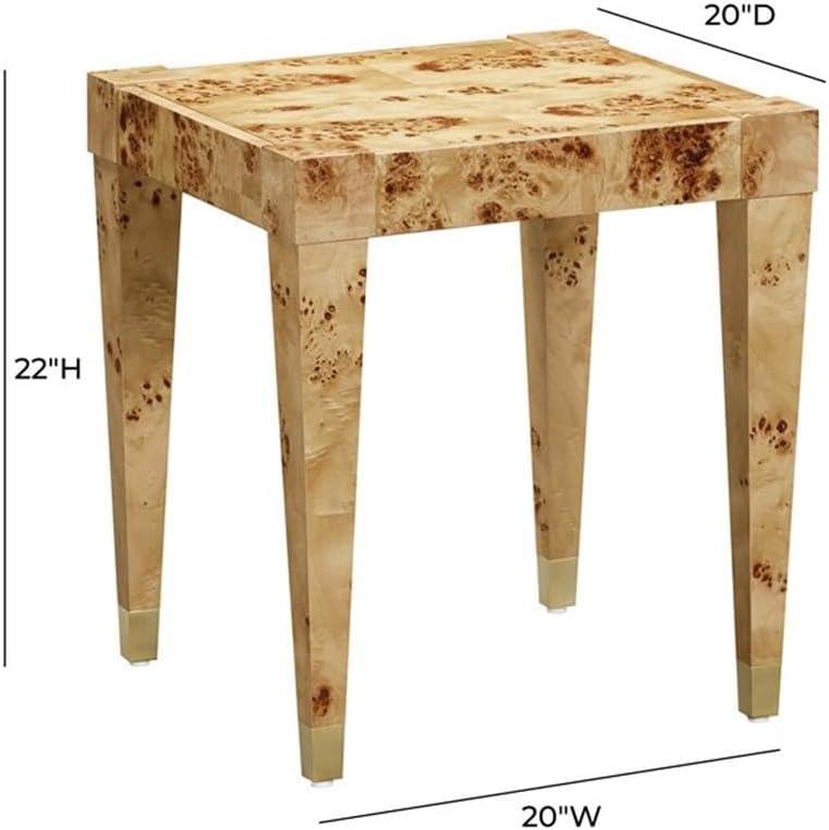 TOV Furniture Brandyss Engineered Wood Burl End Table in Natural Brown