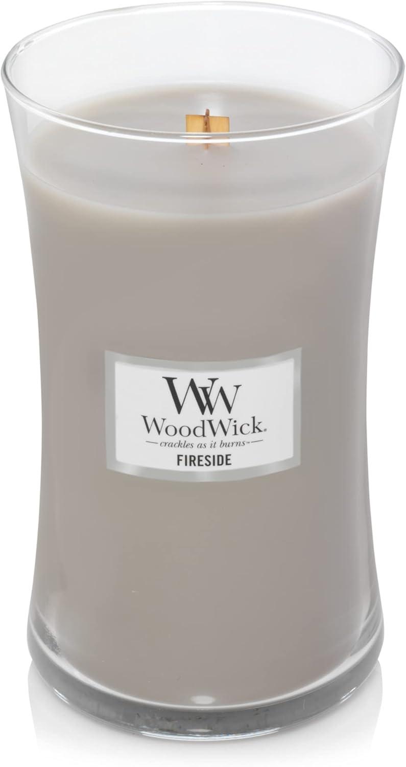 WoodWick Large Hourglass Scented Candle, Fireside, 21.5 oz