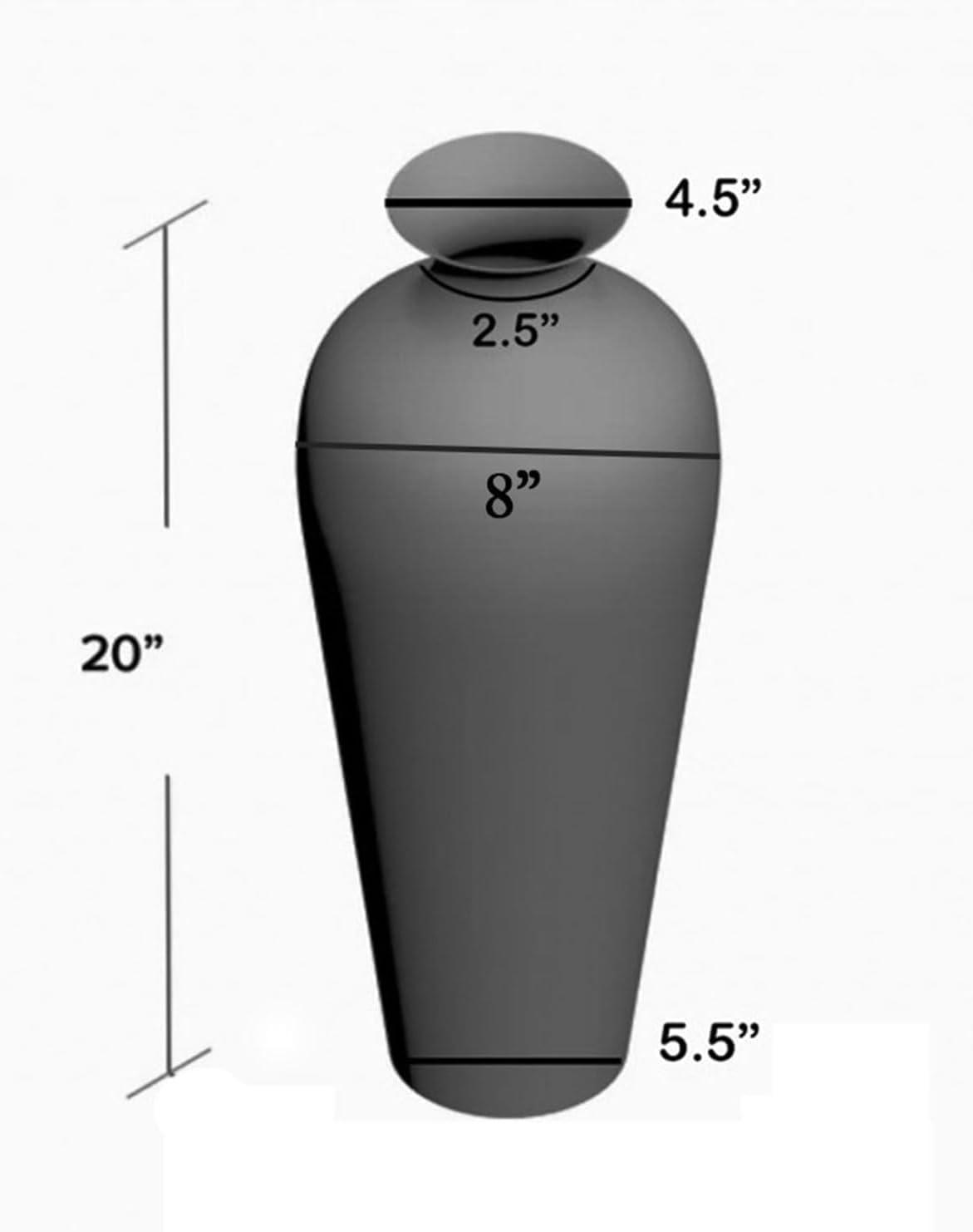 Bella Palacio Decorative Glass Mosaic Vase - 20x6" Homedecor Geometric Pattern Metal Floor Vase