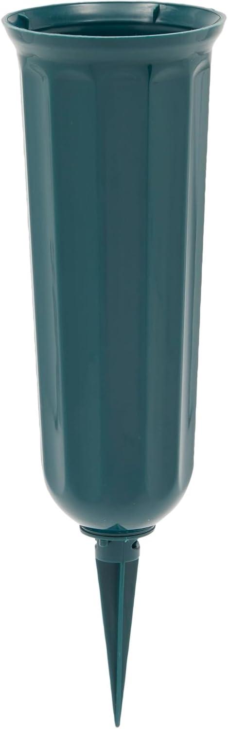 Bright Creations 6 Bundles Purple Artificial Flowers with 2 Cone Vases, Faux Fake Plant for Cemetery, Outdoor Decor (2.9 x 2.9 x 7 In)