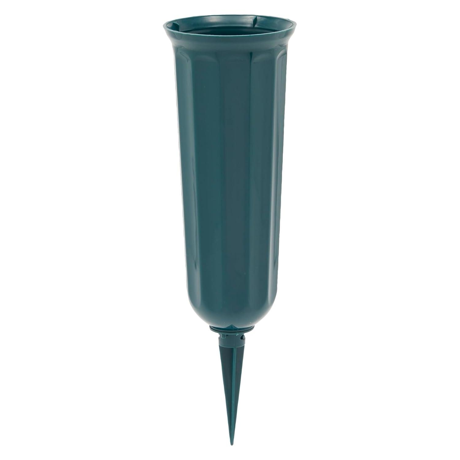 Bright Creations 6 Bundles Purple Artificial Flowers with 2 Cone Vases, Faux Fake Plant for Cemetery, Outdoor Decor (2.9 x 2.9 x 7 In)