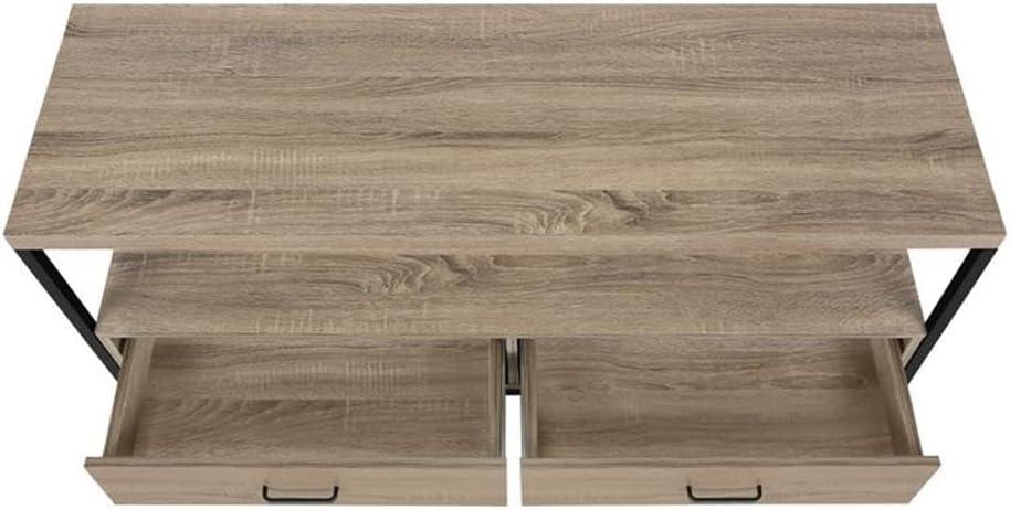 Monarch Specialties Tv Stand 48 Inch Console Media Entertainment Center Storage Drawers Laminate Metal Brown Black Contemporary Modern