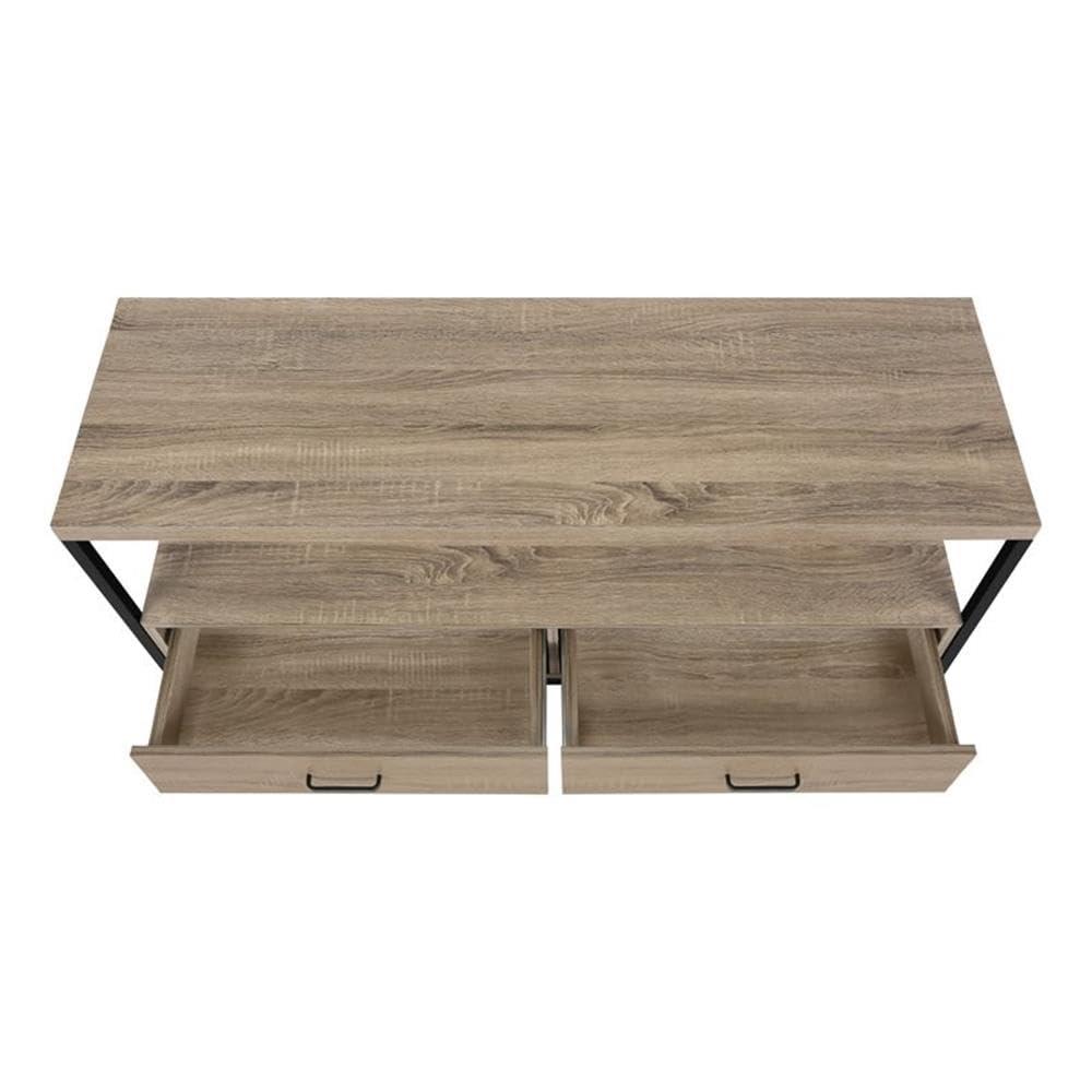 Monarch Specialties Tv Stand 48 Inch Console Media Entertainment Center Storage Drawers Laminate Metal Brown Black Contemporary Modern