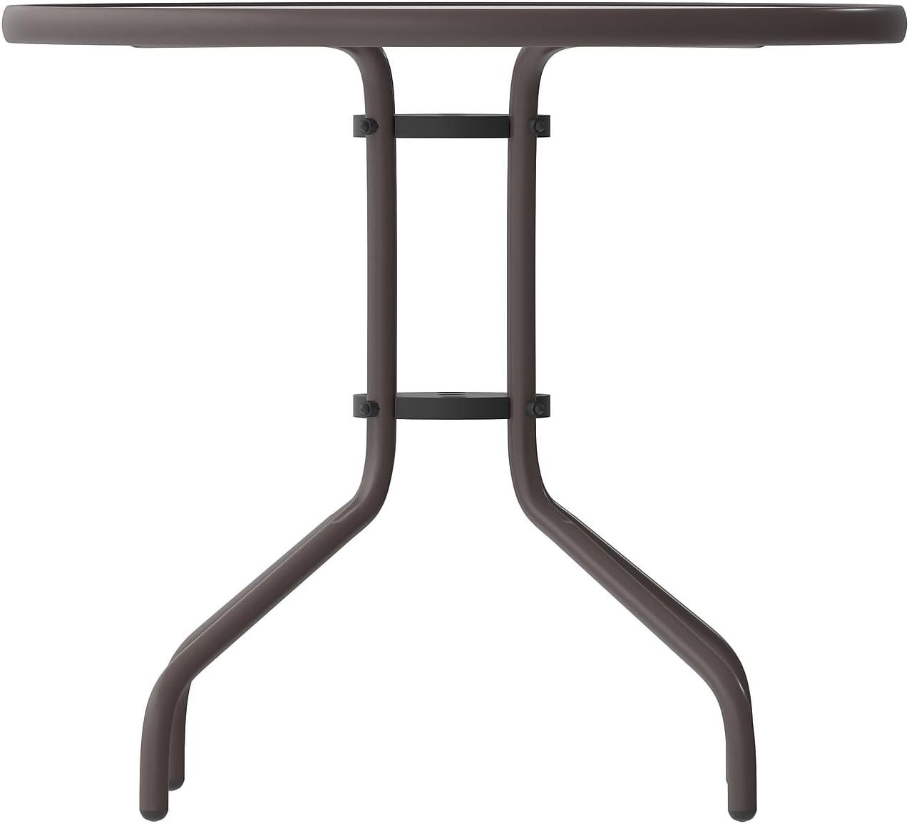 Flash Furniture Bellamy 31.5'' Round Tempered Glass Metal Table