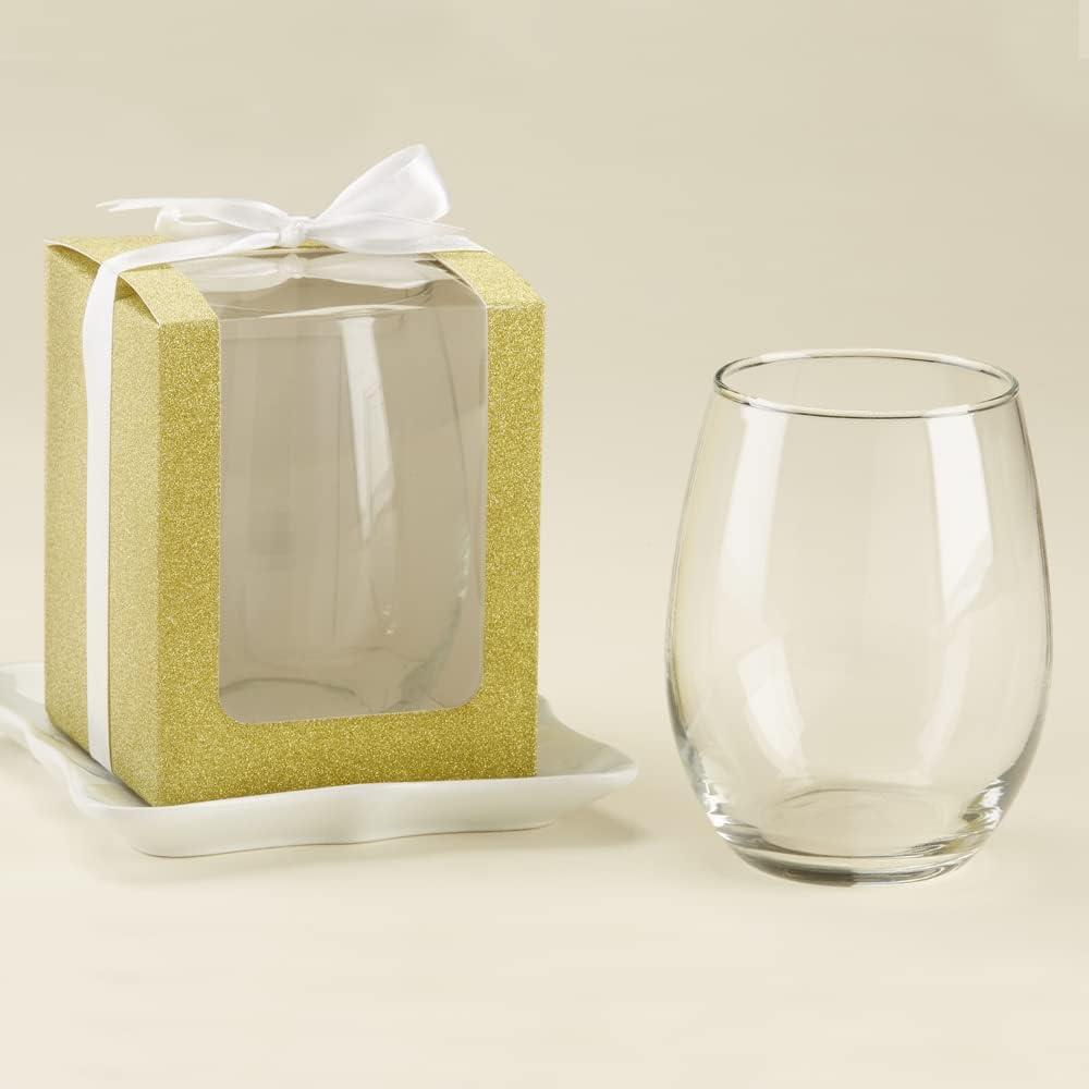 Kate Aspen Gold 9 oz. Glassware Gift Box with Ribbon (Set of 12) | 30009GD-Box