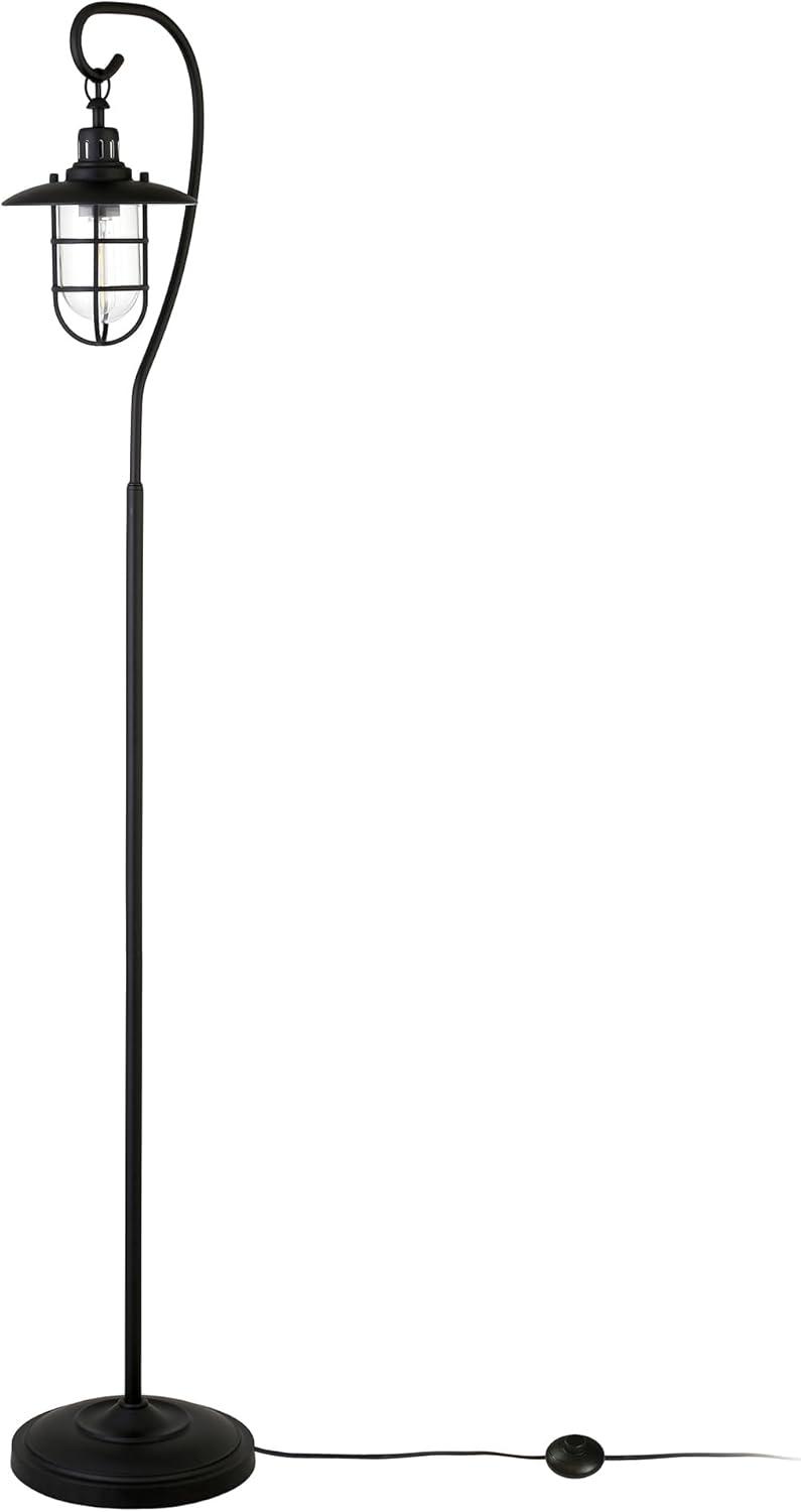 Henn&Hart 13" Blackened Bronze Metal/Glass Floor Lamp