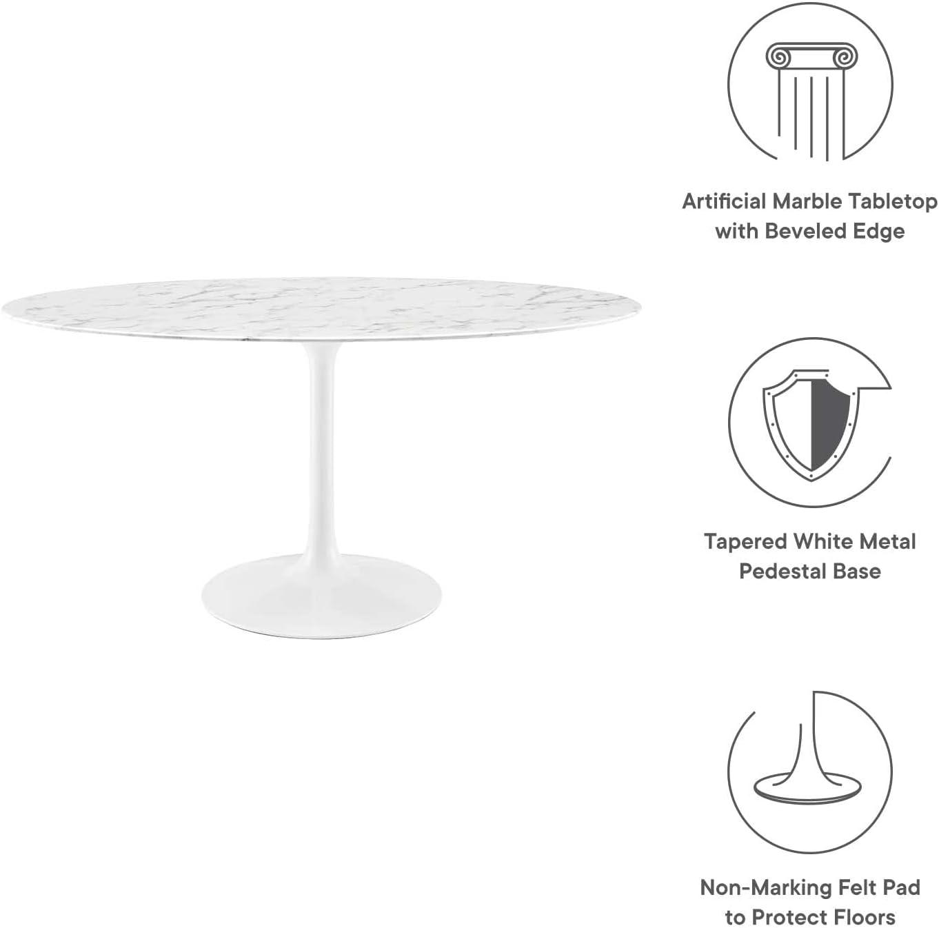 Lippa Oval Artificial Marble Dining Table by Modway