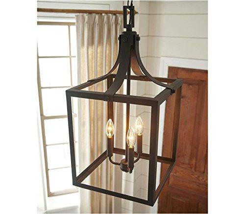 Generation Lighting Labette 3 -Light Black Traditional Square Medium Hanging Pendant light