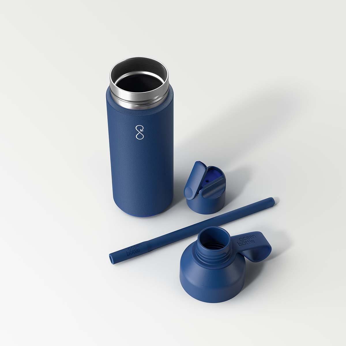 Ocean Blue 34 oz Recycled Stainless Steel Water Bottle