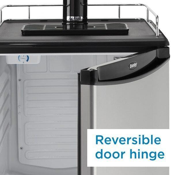 Danby Danby 5.4 Cubic Feet Silver Single Tap Half Barrel (Full Size) Freestanding Kegerator with Adjustable Temperature