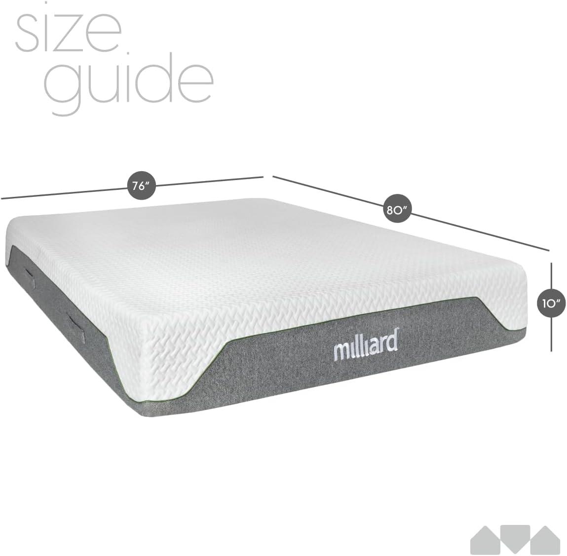 Milliard 10 Inch Classic Firm Memory Foam Mattress, King