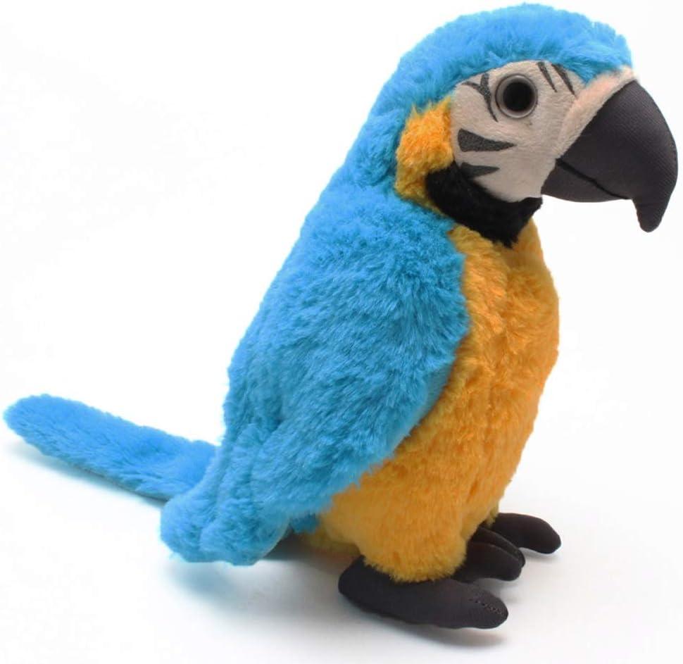 Coollooc The Petting Zoo Macaw Stuffed Animal, Gifts for Kids, Wild Zoo Animals, Blue Macaw Parrot Plush Toy 9.8 inches