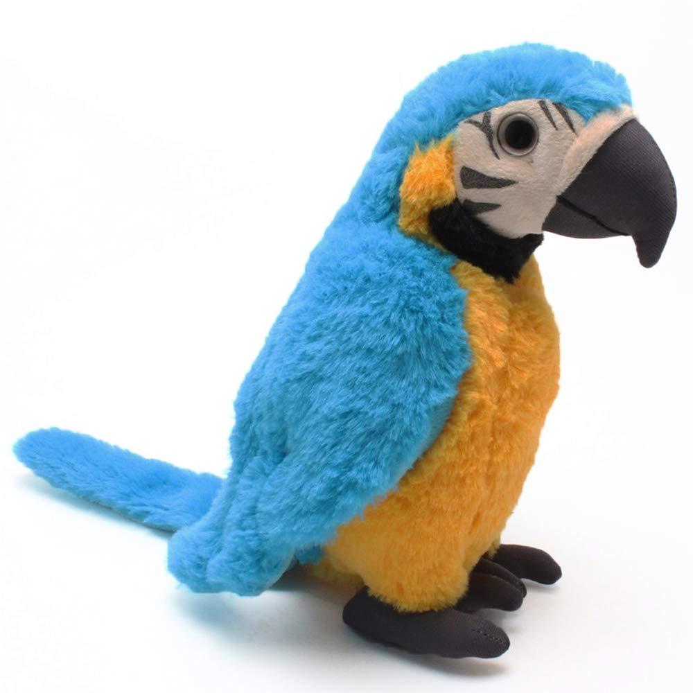 Coollooc The Petting Zoo Macaw Stuffed Animal, Gifts for Kids, Wild Zoo Animals, Blue Macaw Parrot Plush Toy 9.8 inches