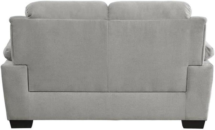 Lexicon Holleman 58" Polyester Fabric Loveseat with Exposed Legs in Light Gray