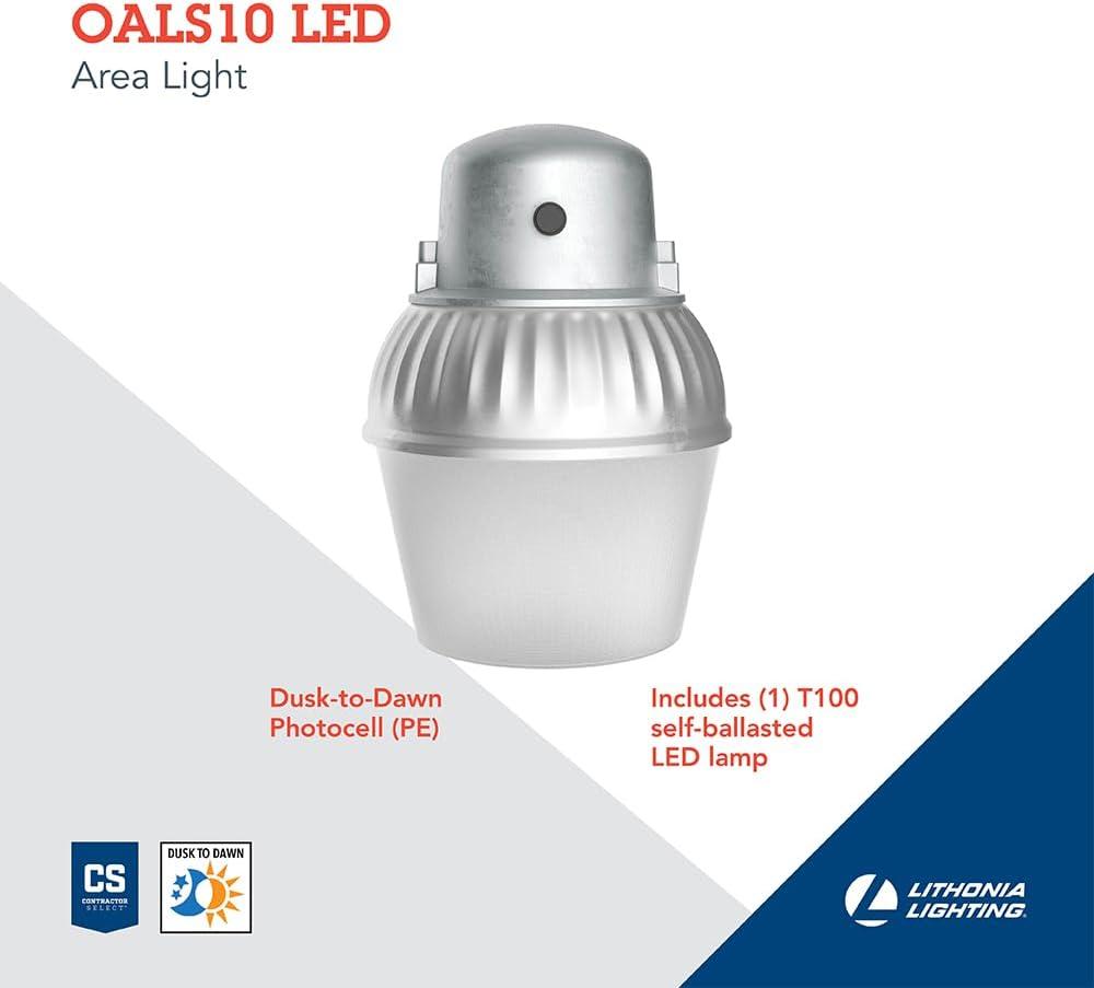 Lithonia Lighting Oals10 Led 120 Pe Lp M4 Oals10 9-1/2" Wide Dusk-To-Dawn 5000K Led