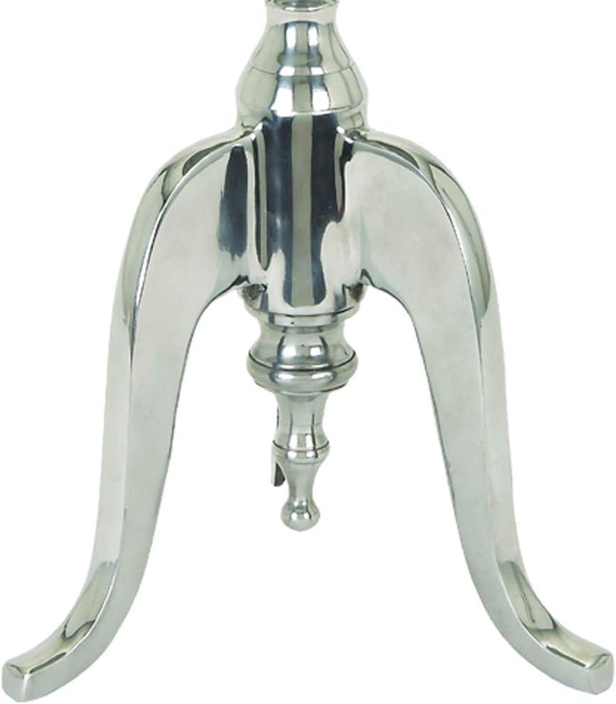 Aluminum Accent Table with Pedestal Base Silver - Benzara