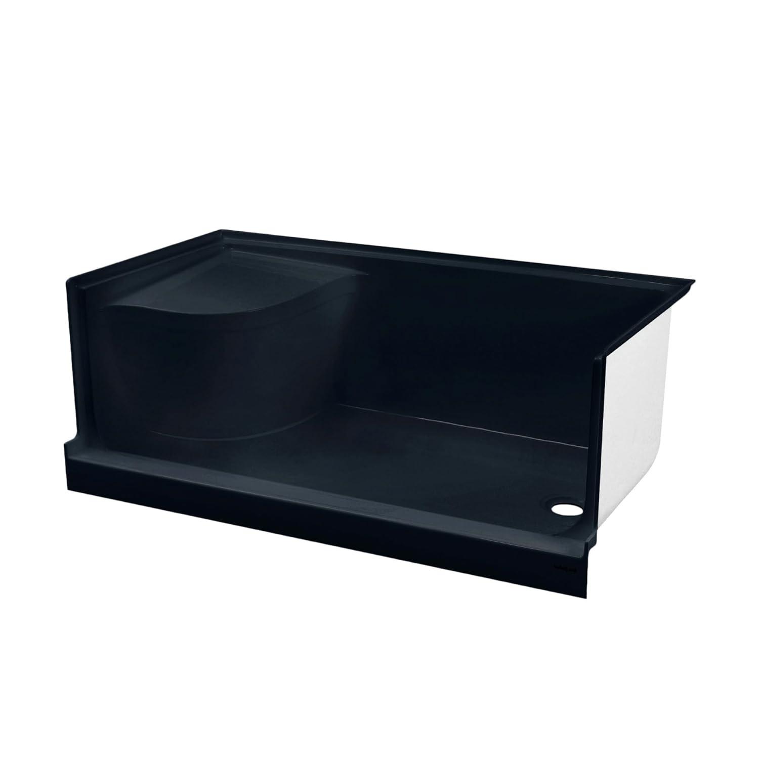 Aquatique 60" x 32" Shower Base in Matte Black