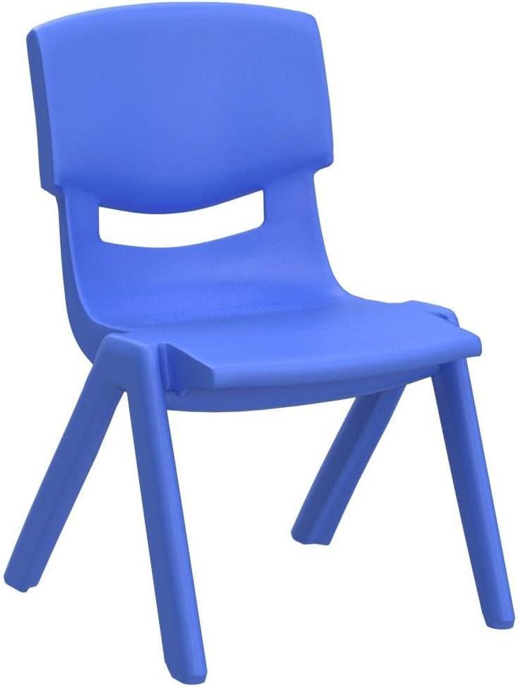 Flash Furniture 2 Pack Blue Plastic Stackable School Chair with 10.5'' Seat Height