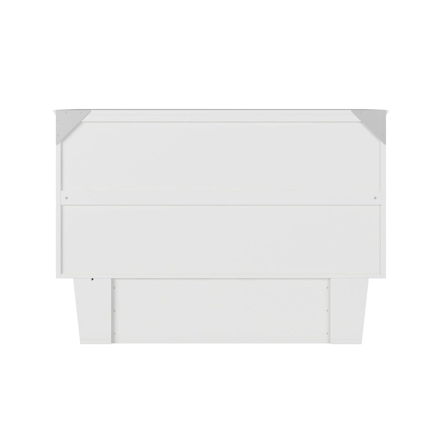 Nantucket Full Size Wood Murphy Bed Chest w/Mattress & Built-in Charger in White