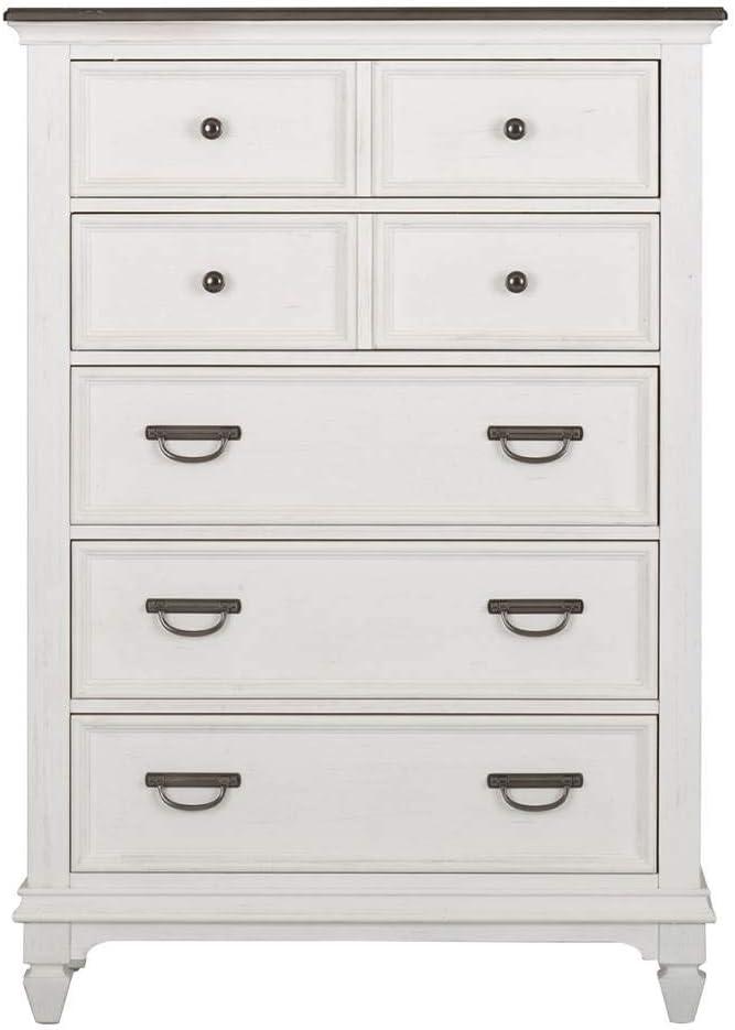 Allyson Park White 5 Drawer Chest