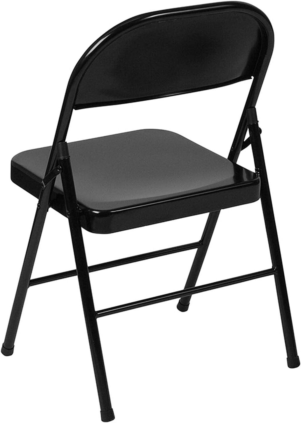 Hercules Series Traditional Black Metal Armless Folding Chair 4-Pack